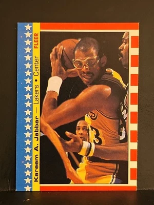 1987-88 Fleer Stickers #8 Kareem Abdul-Jabbar HOF LAKERS - Image 1 of 2