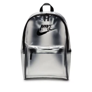Nike Youth Heritage Crystal Backpack 25L Clear Black PVC Free - Picture 1 of 10