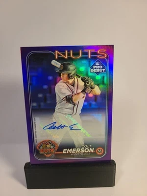 2024 Topps Pro Debut Colt Emerson Purple Autograph #/299 PD-168 - Image 1 of 4
