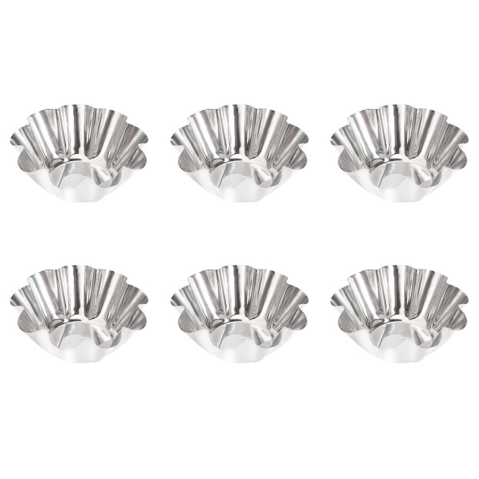  6 Pcs Stampi Da Forno Per Crostatine Stampo Acciaio Inossidabile - Immagine 1 di 4