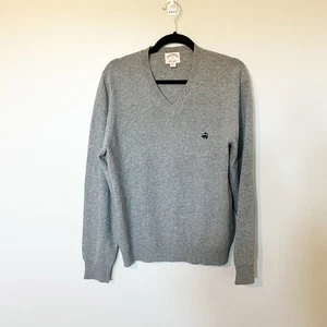 Brooks brothers cashmere gray v neck sweater men’s medium - Picture 1 of 9