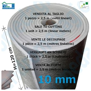 FLEXOTERM 10MMx120CM TAGLIATO SU MISURA Pannello isolante termoriflettente - Picture 1 of 3