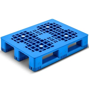 Blue Plastic Pallet 32x24x6 Inch HDPE Lightweight Grid Storage Pad 4 Ton #R022 - Picture 1 of 5