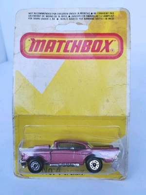 Matchbox Superfast No4 Pink  57 Chevy Chevrolet Carded - Image 1 of 4