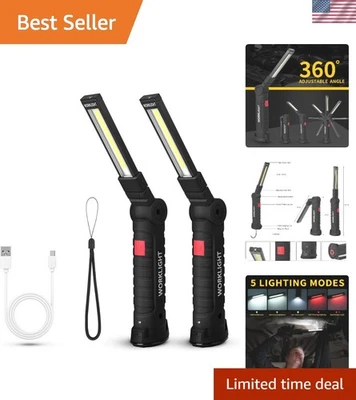 Luz de trabajo COB recargable 450 lúmenes - Linterna impermeable y multimodo Foto 1 de 4