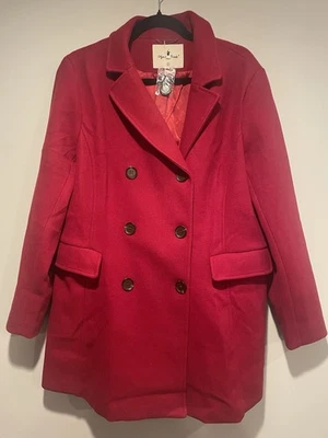 Agnes Orinda Coat Plus Size 1X Red Elegant Career Office Professonal Career NWT - Image 1 of 4