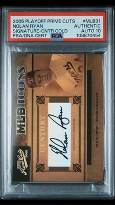 2005 Donruss Playoff Prime Cuts MLB Icons Gold Nolan Ryan Auto /10 PSA 10 - Image 1 of 2