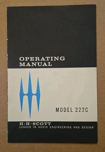 Vintage Original H.H Scott 222C 44 Watt Stereophonic Amplifier Operating Manual - Zdjęcie 1 z 2