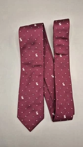 Paul Smith Mens Silk Tie Burgundy Rabbit Patterned Italy Made 6cm - Picture 1 of 3