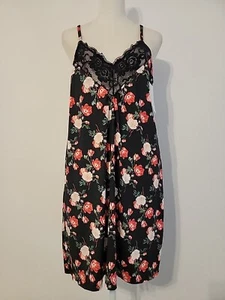JESSICA SIMPSON Lace Trim T-Back Womens Lg Chemise Stretch Fabric Nightgown - Picture 1 of 5