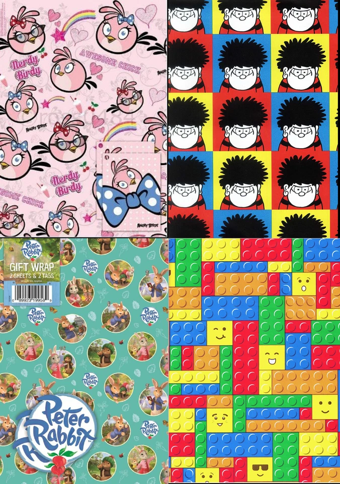 Official Gift Wrap 2 Sheets Wrapping Paper Disney Marvel Lego DC Comics Potter - Image 1 of 1