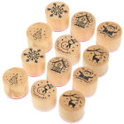 12pcs Wooden Christmas Stamps Xmas Inking Stamper for Scrapbooking