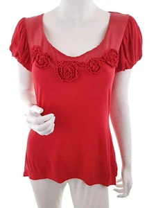 Monsoon T. 42 Rosso Blusa Viscosa 100% Manica corta - Foto 1 di 5