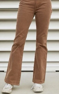 Brandy Melville John Galt Aliyah Brown Corduroy Flare Low Rise Jeans - Picture 1 of 6
