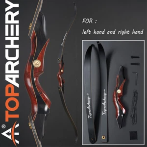 60" Takedown Recurve Bow Wooden Riser American Hunting For Left & Right Hand - Picture 1 of 24