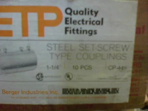 Berger ETP CP-44 Stahl Gewindestift 1 1/4 EMT Rohrkupplung - Bild 1 von 4