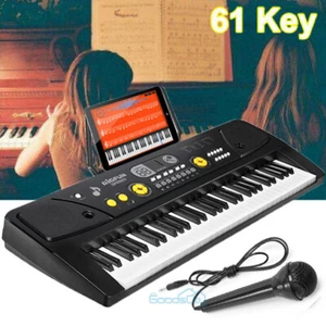 61 Key Music Electronic Keyboard Electric Digital Piano Organ w/ Stand & Mic - Picture 1 of 14