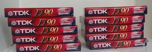 Cinta de casete TDK D90 tipo I paquete de 10 alto rendimiento IECI 60 DB totalmente nueva, sin abrir - Imagen 1 de 7