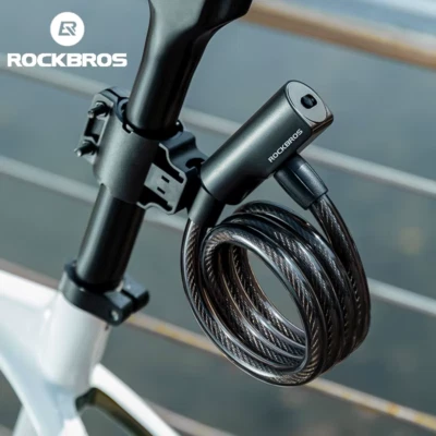 ROCKBROS Anti-Theft Bike Lock Cable with Keys – Steel Wire PVC Cover for Bicycle - Image 1 of 4