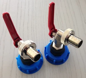 AMK 2xSTÜCK Auslaufhahn IBC-Container-Regenwasser-Adapter-ZisterneTonne-Garten - Bild 1 von 8