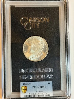 1881-CC Morgan Dollar GSA Hoard PCGS MS65 Immaculate Surfaces GEM - Imagem 1 de 4