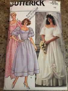VESTIDO DE NOVIA BUTTERICK #3137-DAMAS SIN HOMBRO-CUELLO NOVIA PATRÓN 16 FF - Imagen 1 de 2