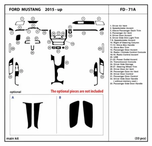 Real Carbon Fiber Dash Trim Kit for Ford Mustang 2015-2020 Coupe Interior FD-71A - Picture 1 of 2