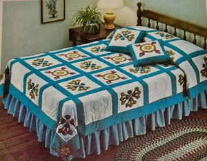 Vintage Simplicity Muster 6441 QUILT Full Coverlet oder Full Twin & Kissen ~ ungeschnitten - Bild 1 von 4
