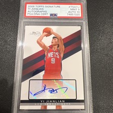 2008-09 TOPPS SIGNATURE AUTO #TSAYJ YI JIANLIAN /6225 PSA 9 LOW POP AUTO 10