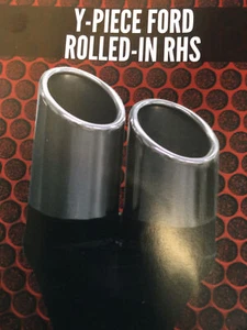Twin 2 1/2" (63mm) Out 2 1/4" (57mm) In - Ford Y-Piece RHS - CHROME EXHAUST TIP - Picture 1 of 1