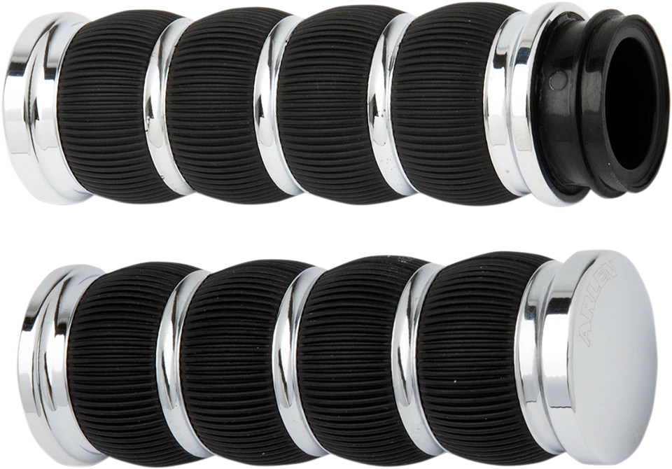 Arlen Ness Chrome Fusion Ring Leader Grips para Harleys com cabos de aceleração 07-312 - Imagem 1 de 1