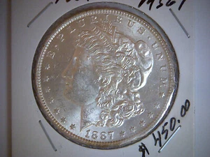 1887-O UNITED STATES MORGAN SILVER DOLLAR, .77344 OUNCE OF SILVER, - Picture 1 of 2