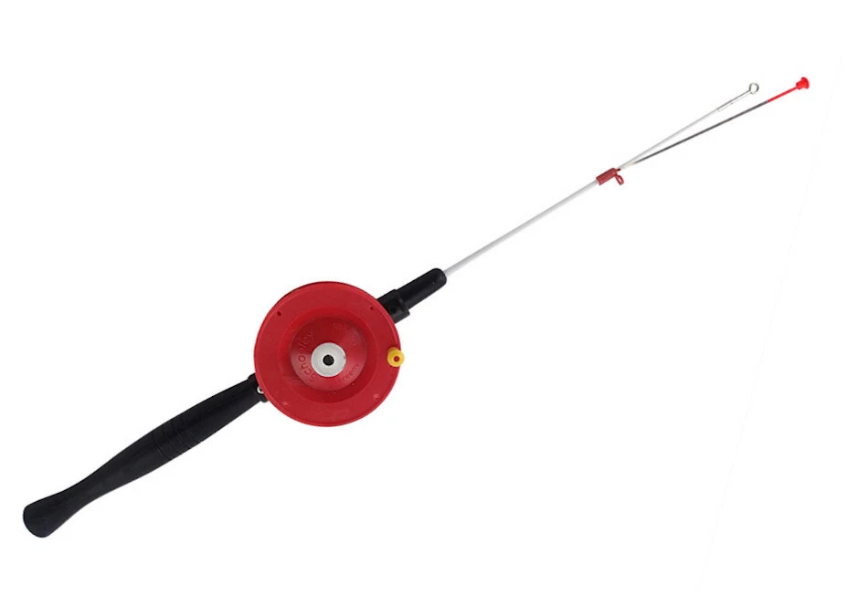 21" Schooley Ice Rod/Reel Combo w/ Line, Jig, Bobber, Stand, Made in USA #1321 - Image 1 of 4