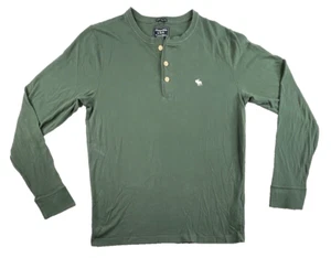 Abercrombie & Fitch Shirt Mens M Green Muscle Moose Logo Shirt Y2K Preppy Casual - Picture 1 of 7