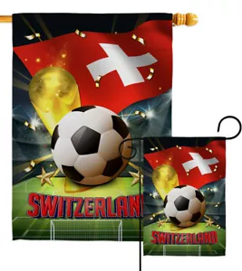 Bandiera da giardino Mondiali Svizzera sport calcio regalo decorativo striscione cortile - Foto 1 di 19