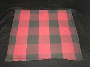 Pottery Barn Buffalo Check Pillow Cover Pair Black Red 24” Plaid Holiday Zipper - Picture 1 of 10