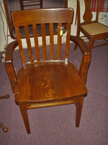 Antique Oak Chair Office Desk School Library refinished 1900's Cover