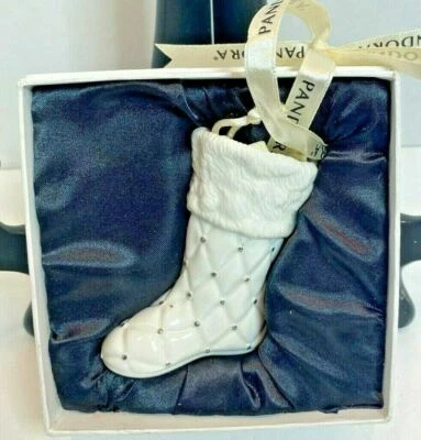 Pandora 2012 Medias de Vidrio Blanco Adorno Navidad Foto 1 de 4