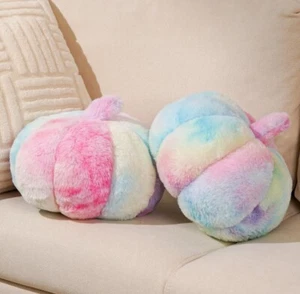 🔥NEW🔥2 Pieces Pumpkin Pillow Gradient Colors Plushy Pumpkin Pack of 2-7.9 Inch - Picture 1 of 7