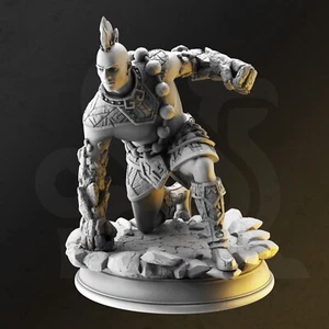 Male Human Fighter - Markus Craghand, Earth Elemi - 32mm Scale - DM Stash - Picture 1 of 1