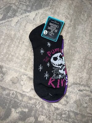 New 2 Pair Nightmare before Christmas Purple Black Ankle Socks Low cut Womens - Image 1 of 4