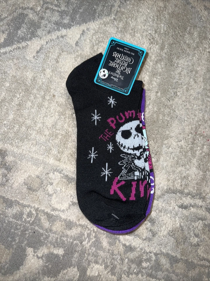 Disney The Nightmare Before Christmas No Show Socks 2 Pairs Women Shoe Size 4-10