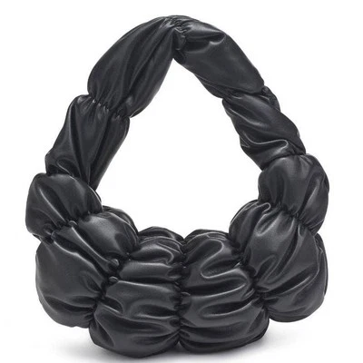 Клатч веганский кожаный стеганый Stella Puffy черный - Изображение 1 из 4