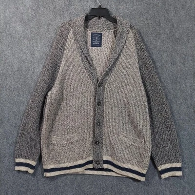 American Eagle Outfitters кардиган свитер мужской 2XL серый шаль воротник вязаный - Изображение 1 из 4