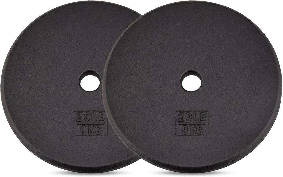 Yes4All Standard 1" Cast Iron Weight Plate - Ideal for Strength Training 2x20LB