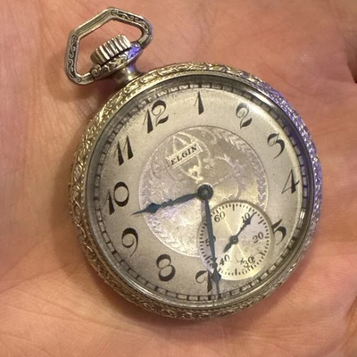 1924 Elgin Grade 303 12s 7j 14k Gold Filled Pocket Watch - Ticks for Repair - Image 1 of 4