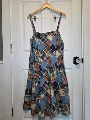 American Living Sundress Cotton Patchwork 16 Boho Prairie Western Festival Gypsy - Image 1 of 4