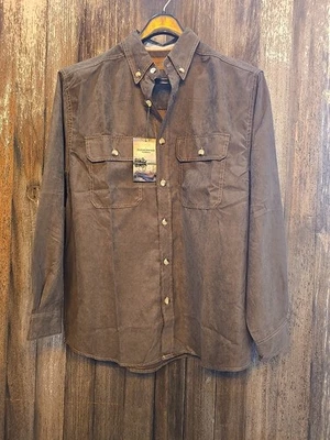 NWT Clearwater Outfitters Brown Faux Suede Collared Button Long Shirt, Mens Sz M - Image 1 of 4