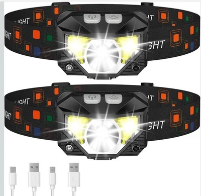 Lumen Ultra-Light Bright LED Rechargeable Headlamp White Red Light 2 Pack - Image 1 of 4