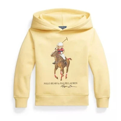 Polo Bear Ralph Lauren Sudadera 4T Amarillo Pullover Polar Sudadera con Capucha Caballo Clásico Foto 1 de 4